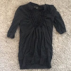 Black and White Sheer Polka Dotted Top